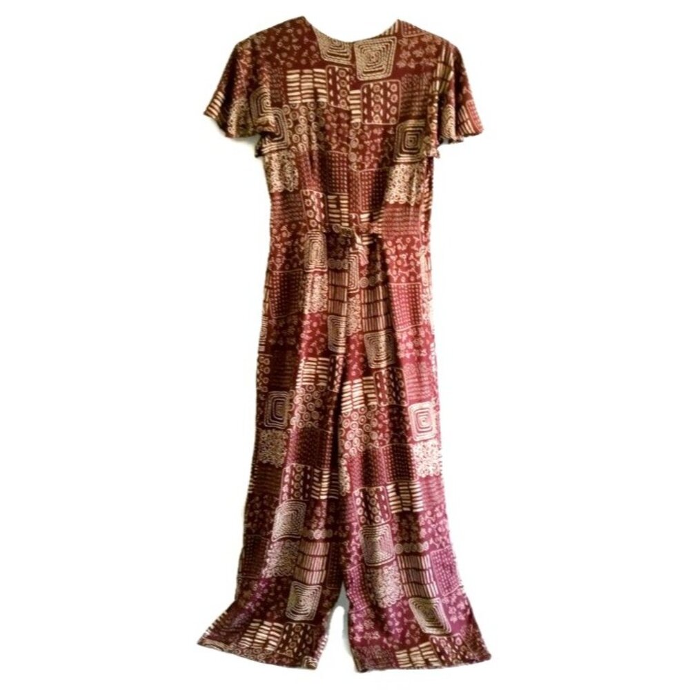 Vintage Jumpsuit Romper Womens Size 11 / 12 Floral Ethnic Tribal Jumper by Break - Picture 2 of 10